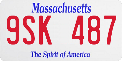 MA license plate 9SK487