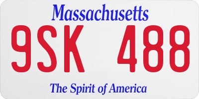 MA license plate 9SK488