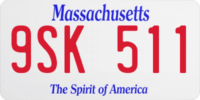 MA license plate 9SK511