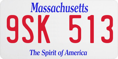 MA license plate 9SK513