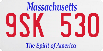 MA license plate 9SK530