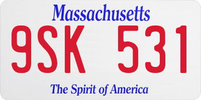 MA license plate 9SK531