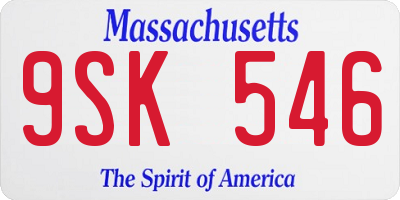 MA license plate 9SK546