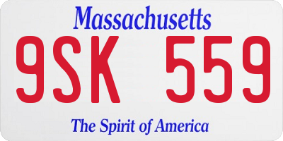 MA license plate 9SK559