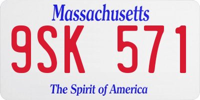 MA license plate 9SK571