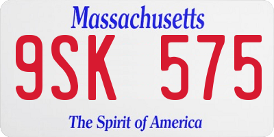 MA license plate 9SK575