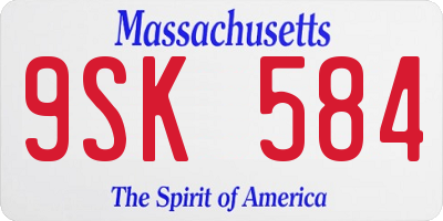 MA license plate 9SK584