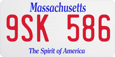 MA license plate 9SK586