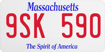 MA license plate 9SK590