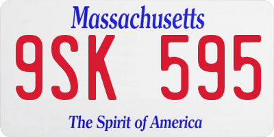 MA license plate 9SK595