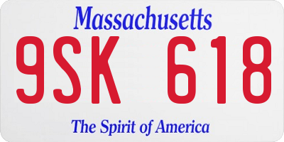 MA license plate 9SK618