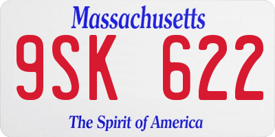 MA license plate 9SK622