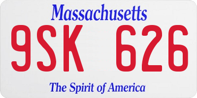 MA license plate 9SK626
