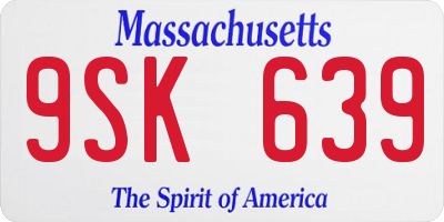 MA license plate 9SK639