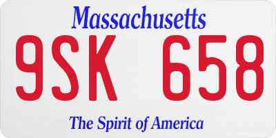 MA license plate 9SK658