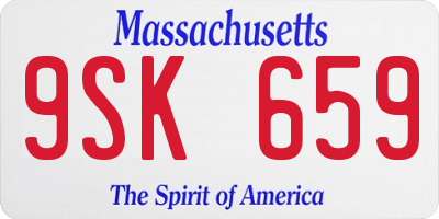 MA license plate 9SK659