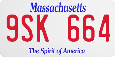 MA license plate 9SK664