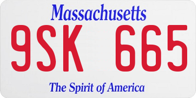 MA license plate 9SK665