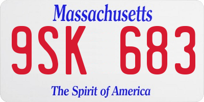 MA license plate 9SK683