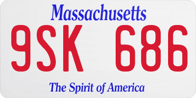MA license plate 9SK686