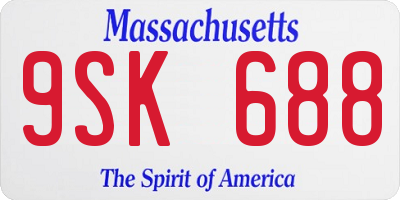 MA license plate 9SK688