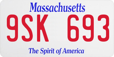 MA license plate 9SK693