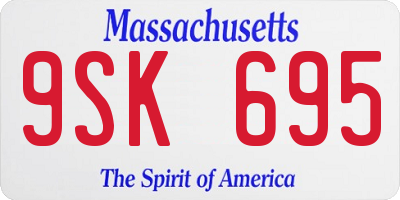 MA license plate 9SK695