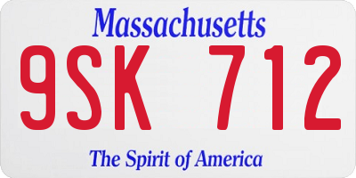 MA license plate 9SK712