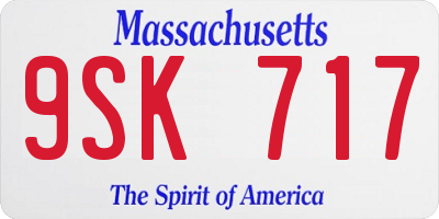 MA license plate 9SK717