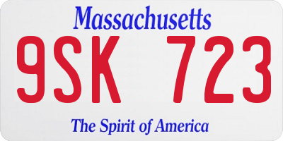 MA license plate 9SK723