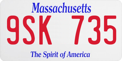 MA license plate 9SK735