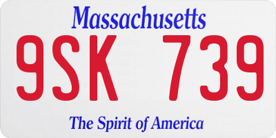MA license plate 9SK739