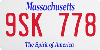 MA license plate 9SK778