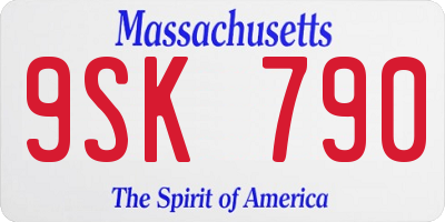 MA license plate 9SK790