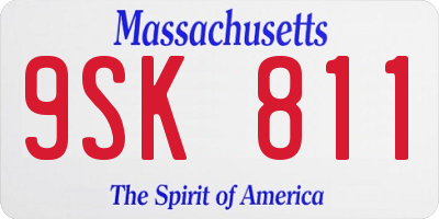 MA license plate 9SK811