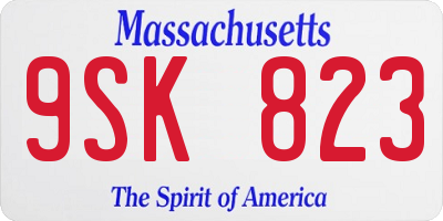 MA license plate 9SK823