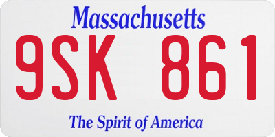 MA license plate 9SK861