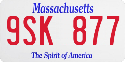 MA license plate 9SK877