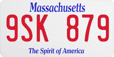 MA license plate 9SK879