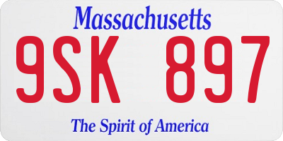 MA license plate 9SK897