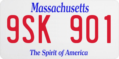 MA license plate 9SK901