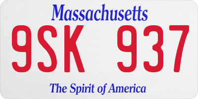 MA license plate 9SK937