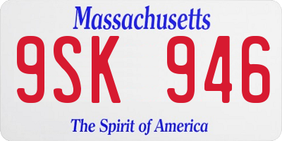 MA license plate 9SK946