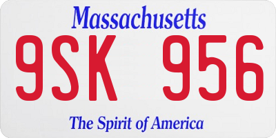 MA license plate 9SK956
