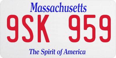 MA license plate 9SK959
