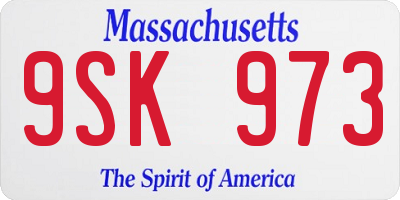 MA license plate 9SK973