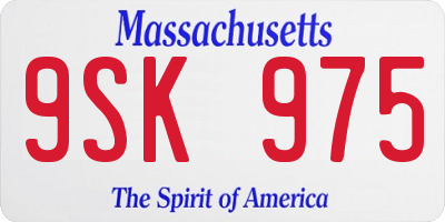 MA license plate 9SK975