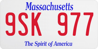 MA license plate 9SK977