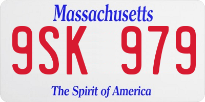 MA license plate 9SK979