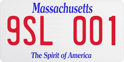 MA license plate 9SL001